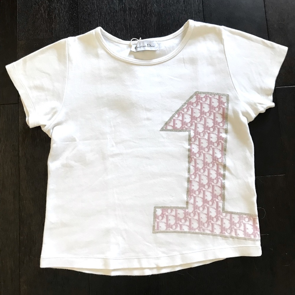 Dior christian Dior number 1 monogram logo pink t shirt
